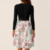 Women's Casual Fashion Round Neck Long Sleeve Christmas Printed Party Vintage Long Dresses