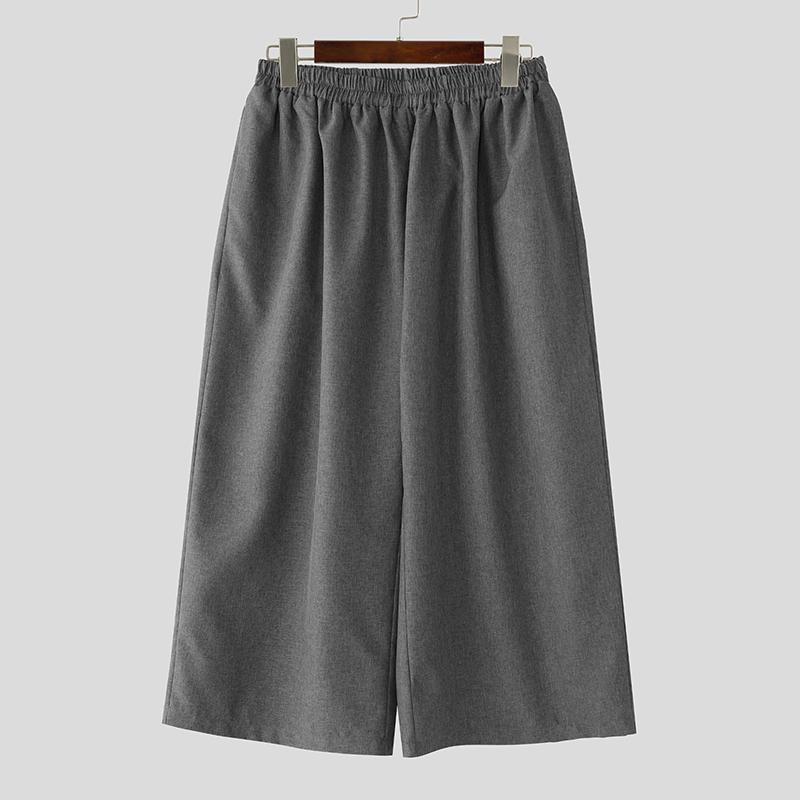 INCERUN Męskie Elastyczne w Pasie Casualowe Luźne Długie Workowate Spodnie