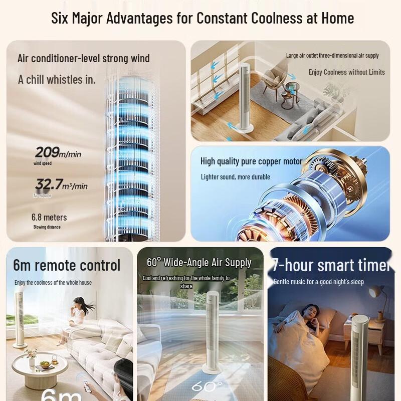 Midea Bladeless Oscillating Tower Fan