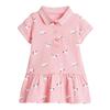 Girls Summer Short Sleeve Knit Polo Dress Cotton Casual Dress
