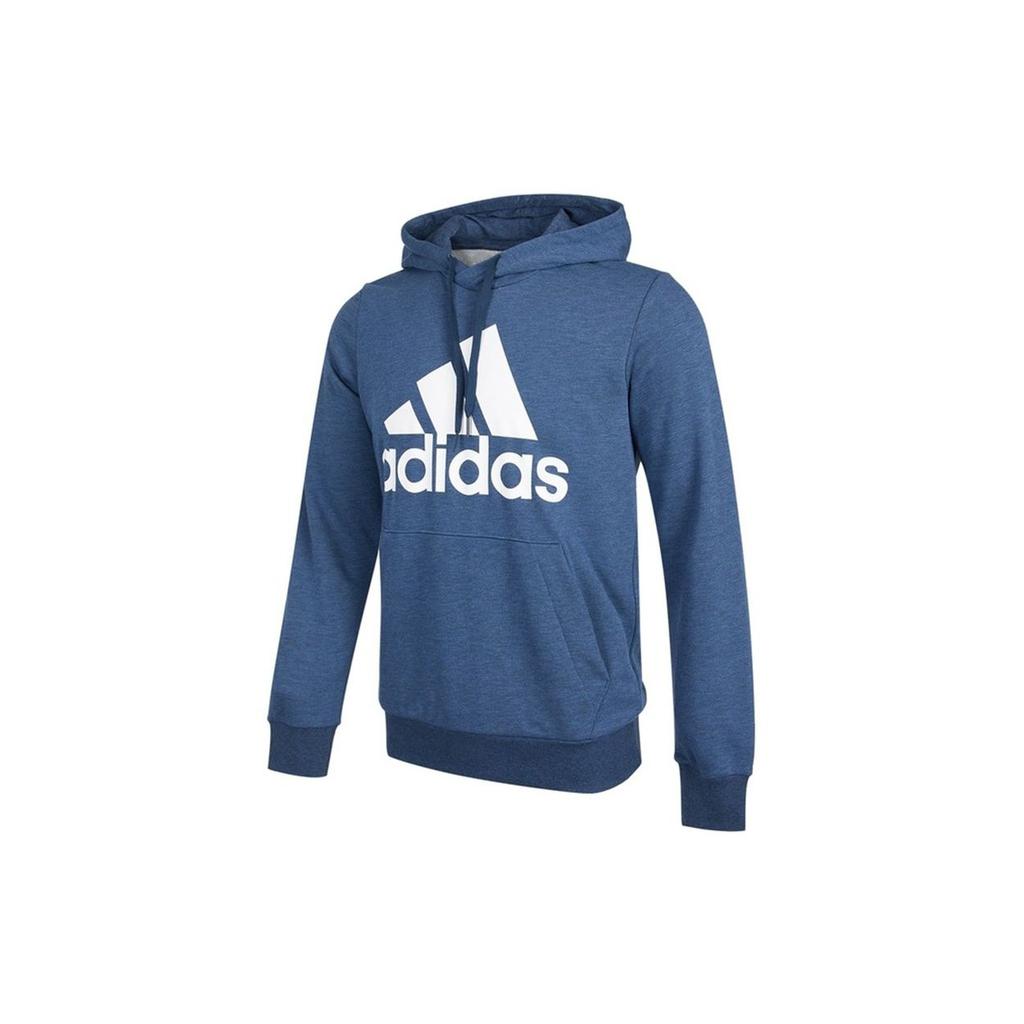 adidas Essentials French Terry Big Logo Hoodie Crew Navy Mel/White Men Streetwear GM6965