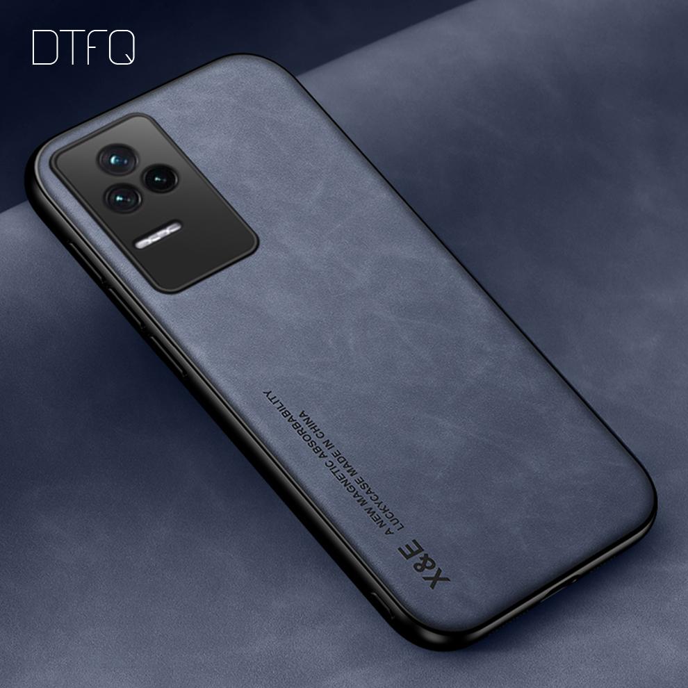 

Для POCO F4 Case Coque Funda Car Magnetic Holder Back Cover для POCO F4 GT Протиударний шкіряний чохол для POCO F4 F4 GT POCO F4 синій