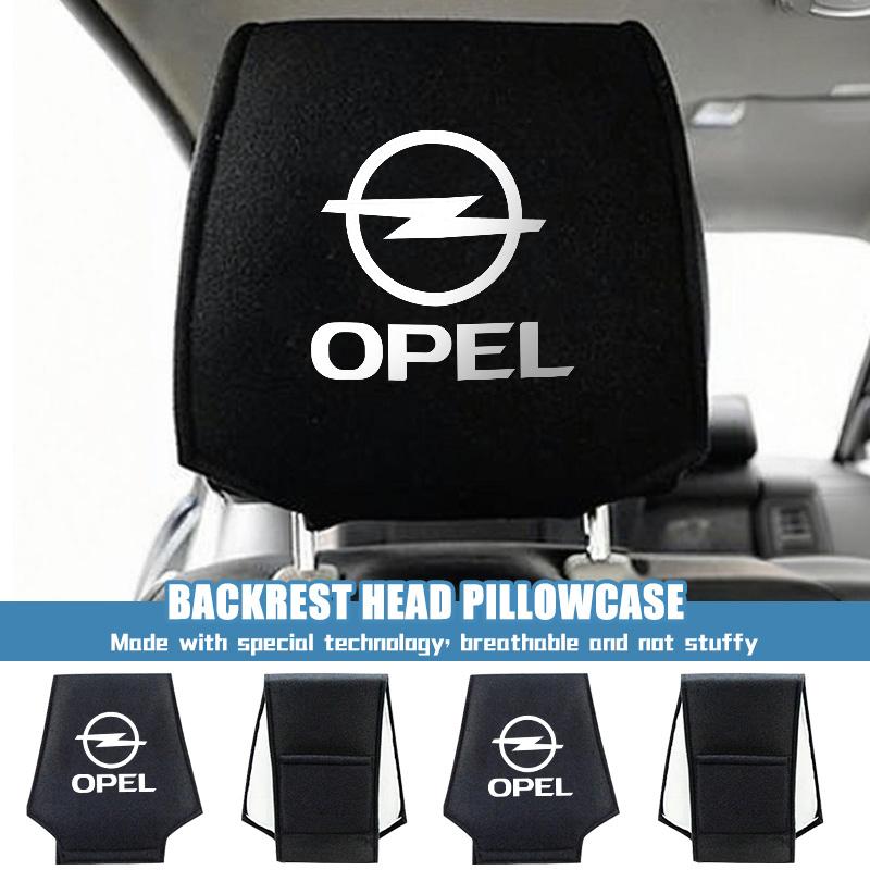 Car Logo Headrest Cover Auto Head Pillow Pillowcase Accessories For Opel ADAM ASTRA J K CORSA E INSIGNIA MOKKA VIVA Meriva