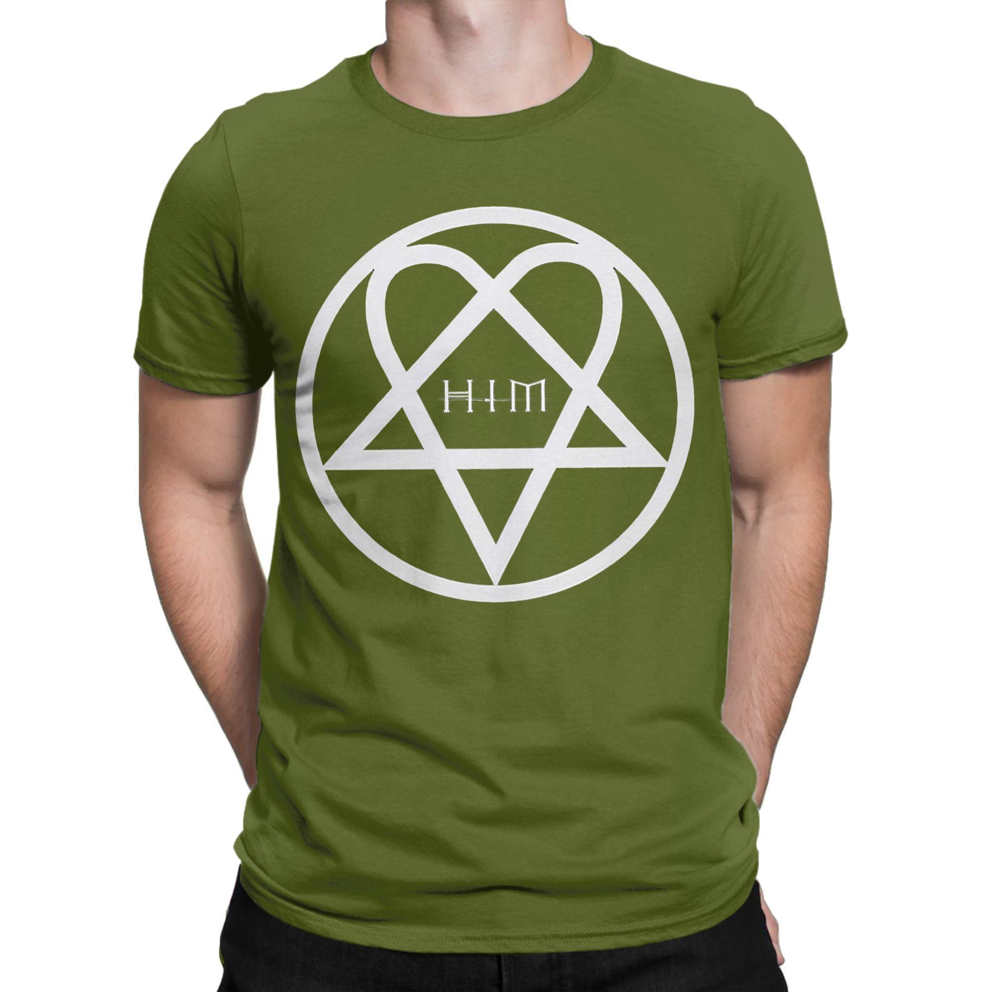 Fashion HIM band T Shirt for Men Women Cotton T-shirts Short Sleeve Tops S армия зеленый 1865₽