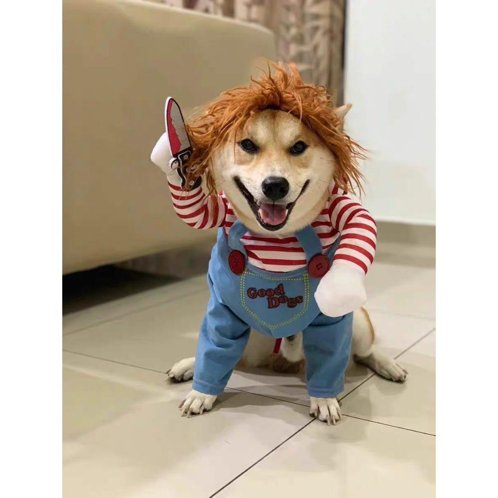 

Домашняя собака креативный смешной плюшевый пес личность смешная одежда одежда для преображения интернет-знаменитость чем медведь Douyin маленький L Large Dog [Bust 68-88cm]