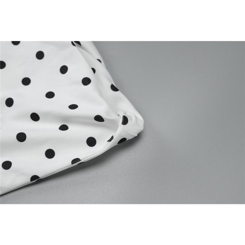 Tooxika Spring New Polka Dot Print Oblique Neck Strap Slim Fit Hip Dress