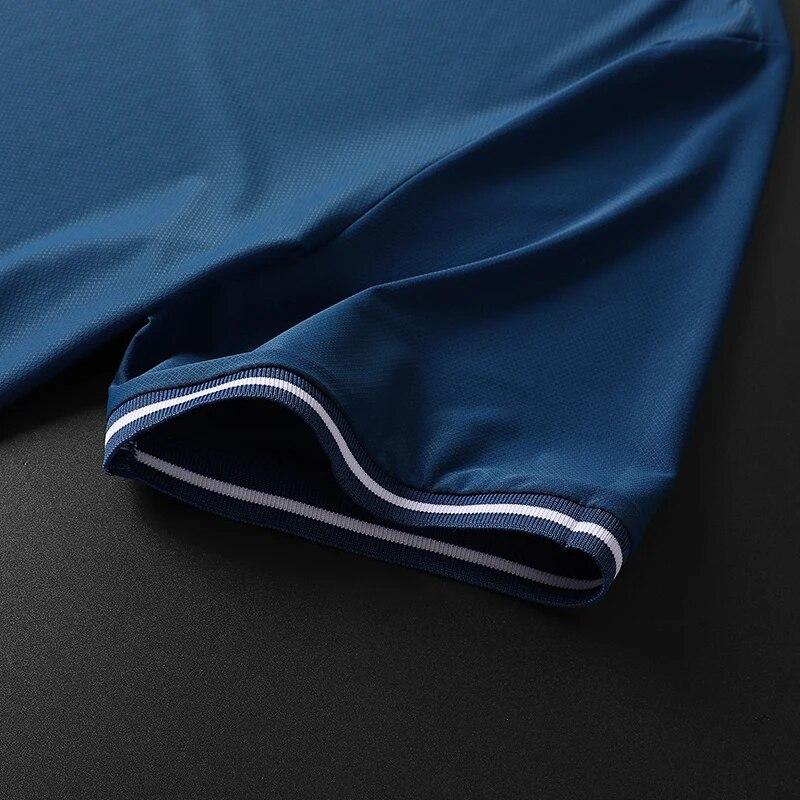 Plus Size 8xl 7xl pánské polokošile léto ledové hedvábné tričko s krátkým rukávem prodyšné chladivé rychleschnoucí nylonová polokošile golfová trička pánské