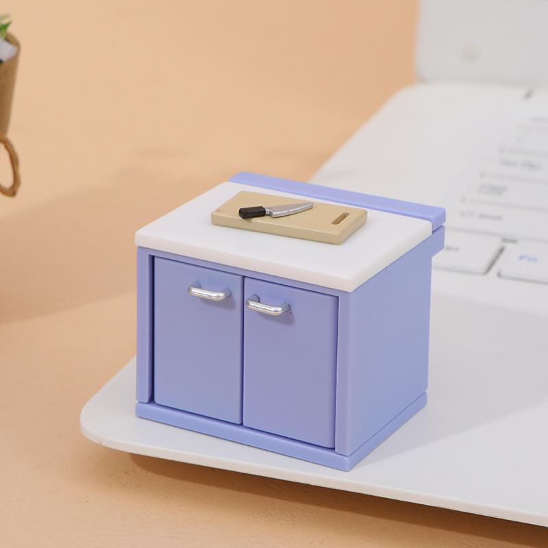 1 Set Dollhouse Simulation Mini Kitchen Utensils Gas Stove Model Scene Decoration Dolls House Miniature Kitchen Accessories