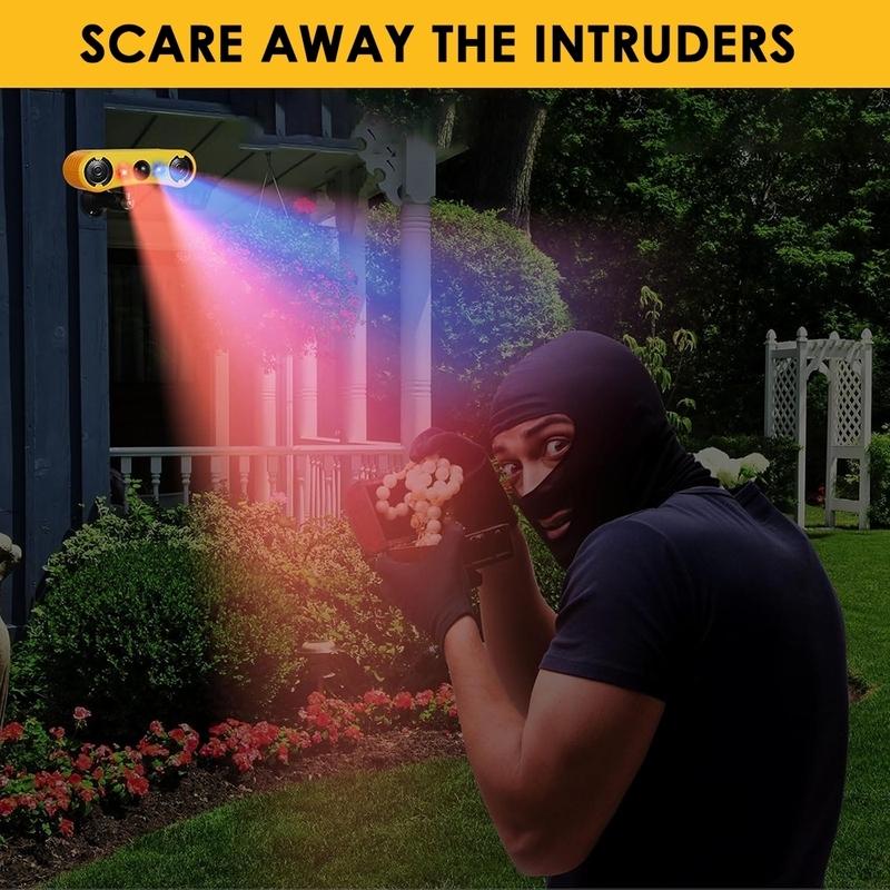 Outdoor Waterproof Solar Motion Alarm Detector Infrared Detector 130dB 13 Sound Siren Alarm Lights, Security Alarm Sensor
