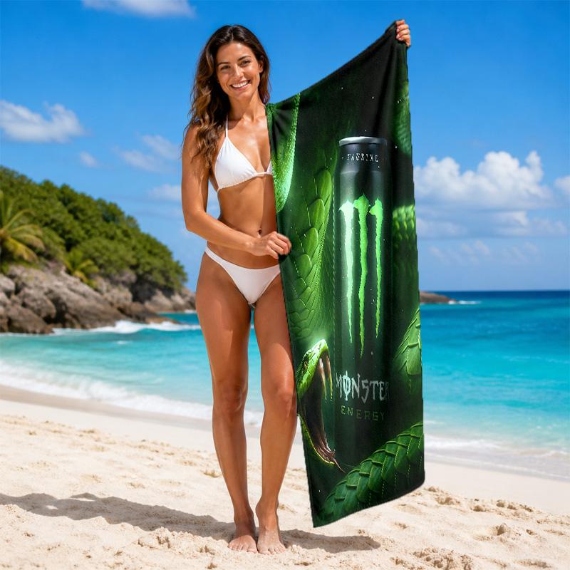 Monster Energy Quick Dry Microfiber Beach Towel Soft Absorbent Sand Resistant Towel For Beach Pool Travel Summer