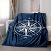 1Pc Maritime Navigation Compass Blanket Soft And Comfortable Casual Warm Camping Travel Christmas Halloween Xmas Gift M928864