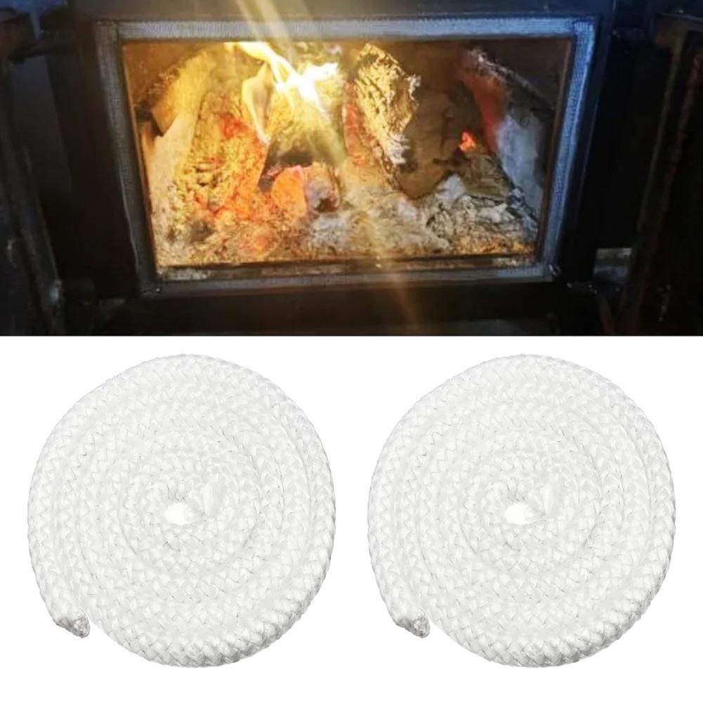 2 Stück Fiberglas Herd/Feuerseil Holzofen 78 Zoll Holzscheitofen Türdichtung Kamin Dichtseil Heimzubehör