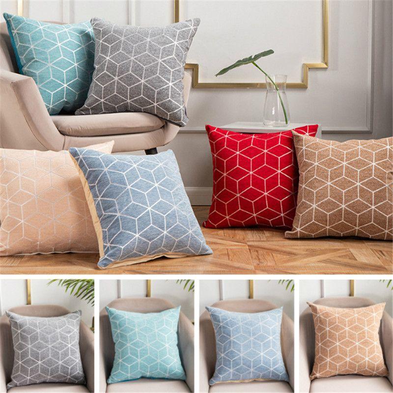 Premium Geometric Jacquard Cushion Cover With Invisible Zipper For Easy Use
