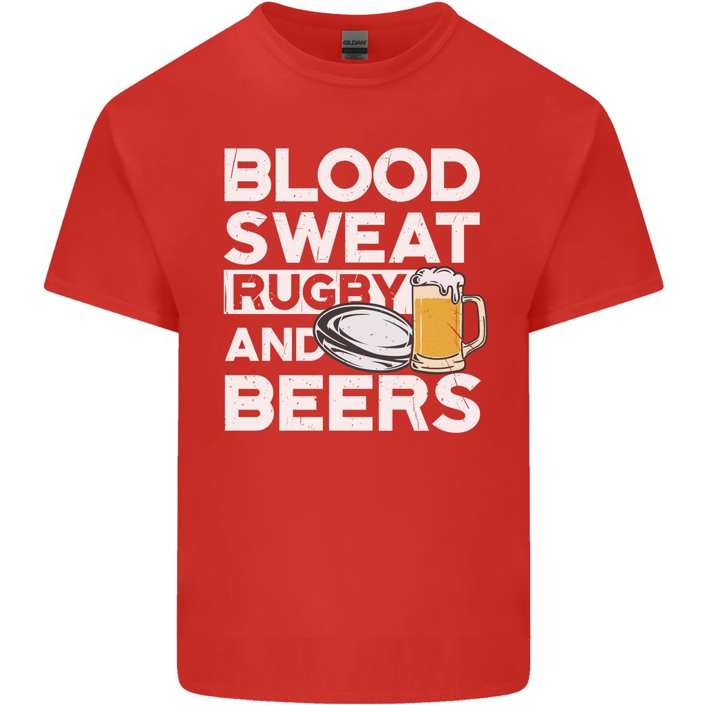 Blood Sweat Rugby and Beers Funny Unisexs Light Cotton TShirt