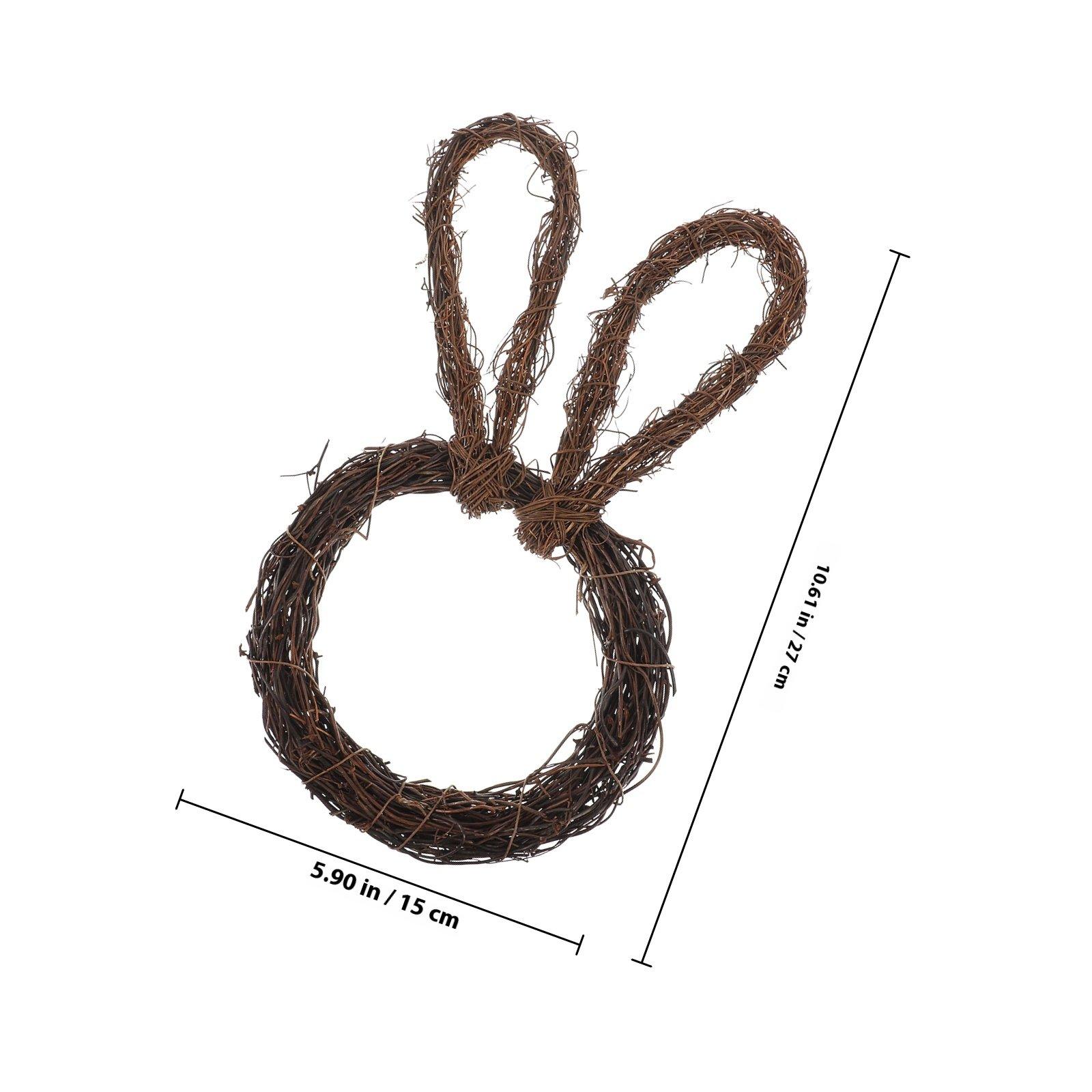

Bunny Shape Rattan Wreath DIY Handmade Easter Decor Natural Vine Garland Frame Floral Wreath Craft Material Wall Hanging DIY