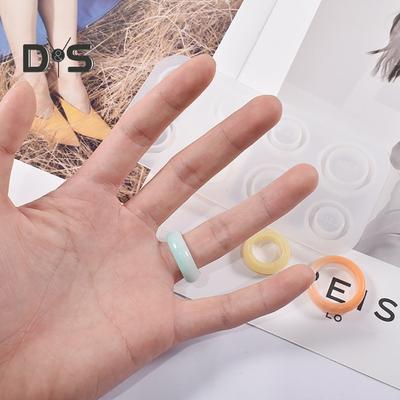 Silicone Resin Ring Mold with Different Sizes DIY Jewelry Making Earrings Necklace Pendants Cat Ears Circle Rhombus Arc Shapes DIY Home Decoration