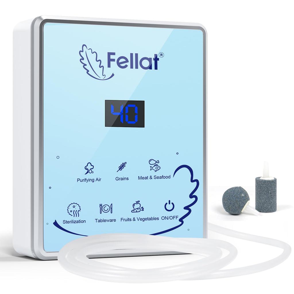 FELLAT Ozone Water Ozone Home Air Cleans and Ideal for Home and Includes Japanese Instructions Generator, 600mg/h Generator, Deodorizer, Purifier,