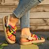 2025 New Casual and Comfortable Shoes for Women Breathable Flat Sandals Strappy Heels Shoes Anti-Skid Beach Sandals Slipper