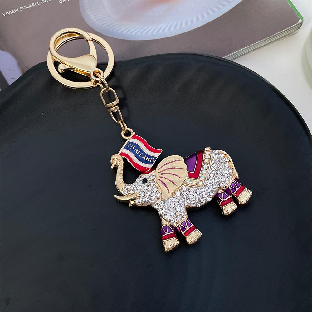 Luxe Kristallen Olifant Dames Hanger Thailand Reis Souvenir Cadeautas Bedeltje gray