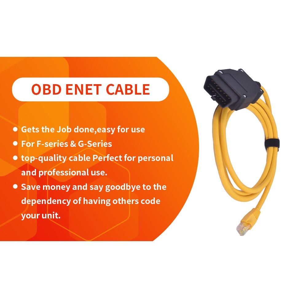 RJ-45 Cable, Connection Tools, Ethernet To OBD, Interface Cable, Coding for F Series for BMW