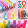 3-6pcs TPR Caterpillar Lara Bracelet Decompression Venting Elastic Lamian Noodles Strip Soft Tool Decompression Kneading Toy