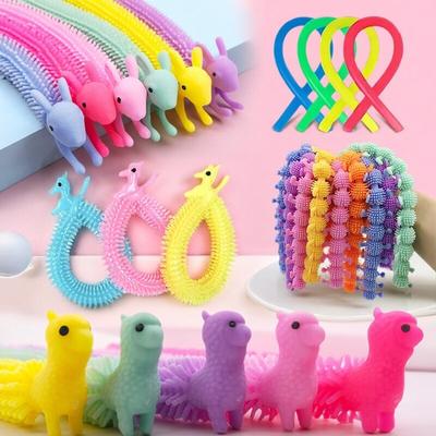 3-6 ks TPR housenka Lara Náramek Odlehčení Tlak Ventilační Elastické Lamian Noodles Proužek Měkký Nástroj Odlehčení Hnětení Hračka