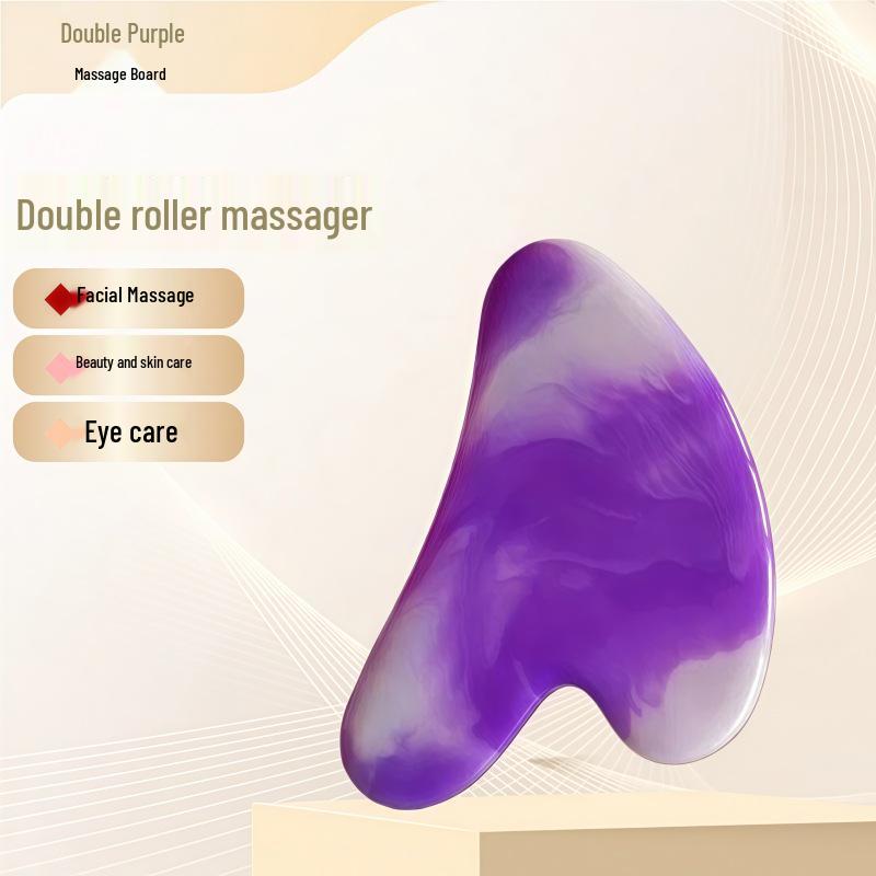 Rose Quartz Heart-Shaped Double-Headed Facial & Body Roller and Gua Sha Massage Set