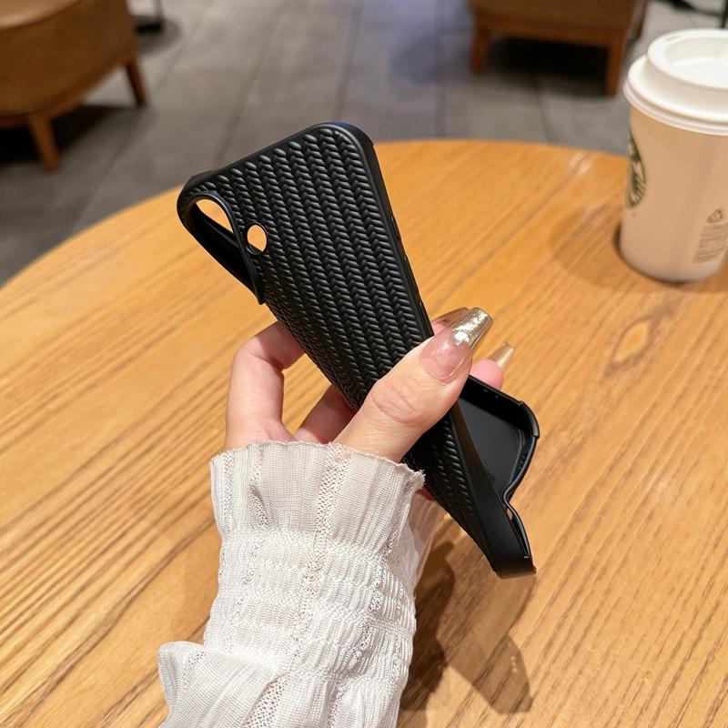 Soft Shockproof Knitting Texture Phone Case For iPhone 16 15 14 13 12 11 Pro Max X XS XR 8 7 Plus SE Silicone Bumper Back Cover