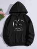 Sweat à capuche avec poche kangourou et imprimé fille et cheval Manches longues décontractées à cordon de serrage Sweat-shirt Vêtements pour femmes Sweat-shirt mode