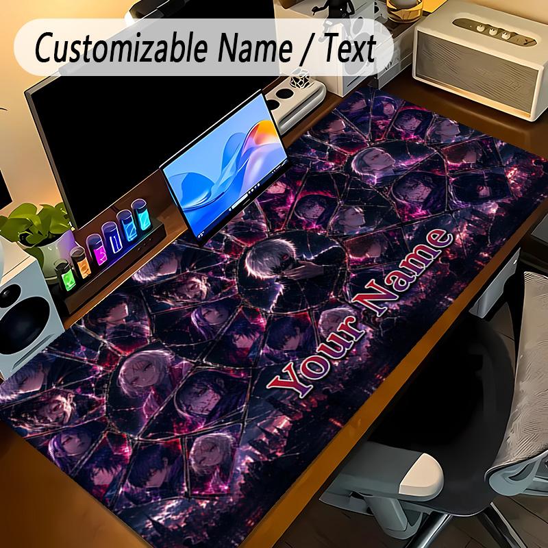 Large Mouse PadTokyo Ghoul Custom Name Text Personalized Desk Mat Non Slip Gaming Pad