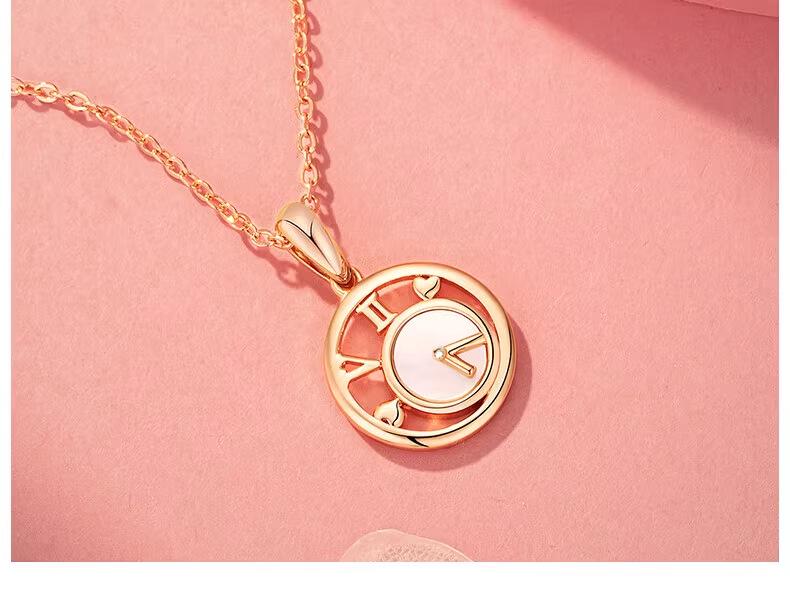 Women's 925 Silver Time Necklace Pendant - Fashionable Clavicle Chain Jewelry Christmas Gift for Girlfriend or Wife