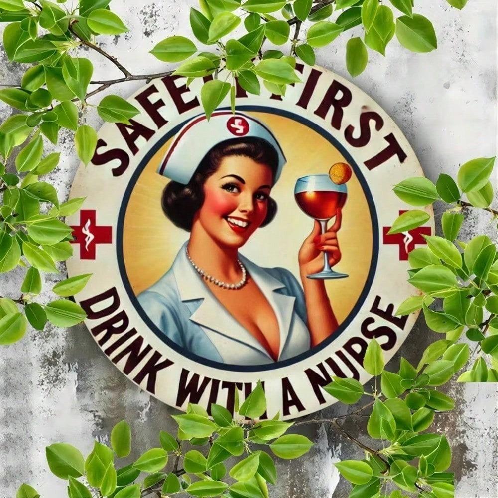 Retro Metal Wall Sign, 2D Flat Tin Art for Cafe Bar Man Cave, Vintage Home Decor, Unique Gift