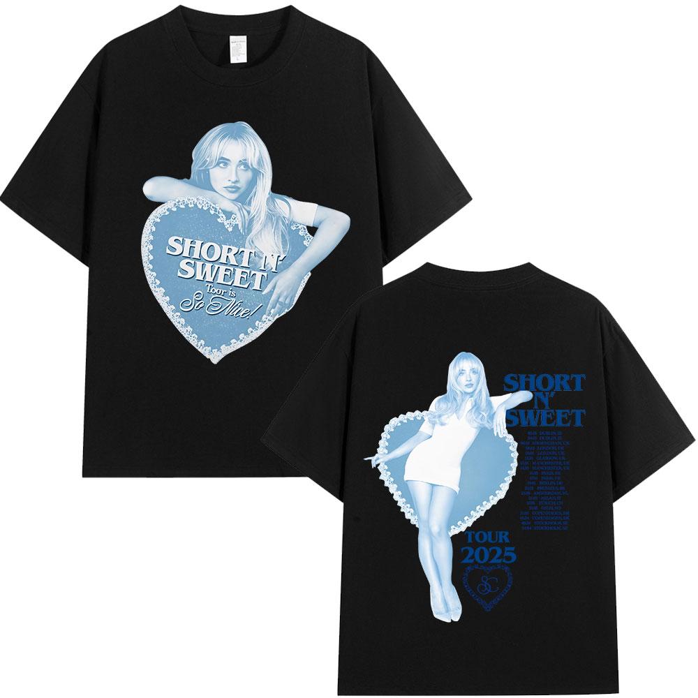 Sabrina Carpenter Short N Sweet Tour 2025 T Shirt Fans Gift Men Womens Clothing Harajuku Aesthetic Tshirts Y2K Streetwear