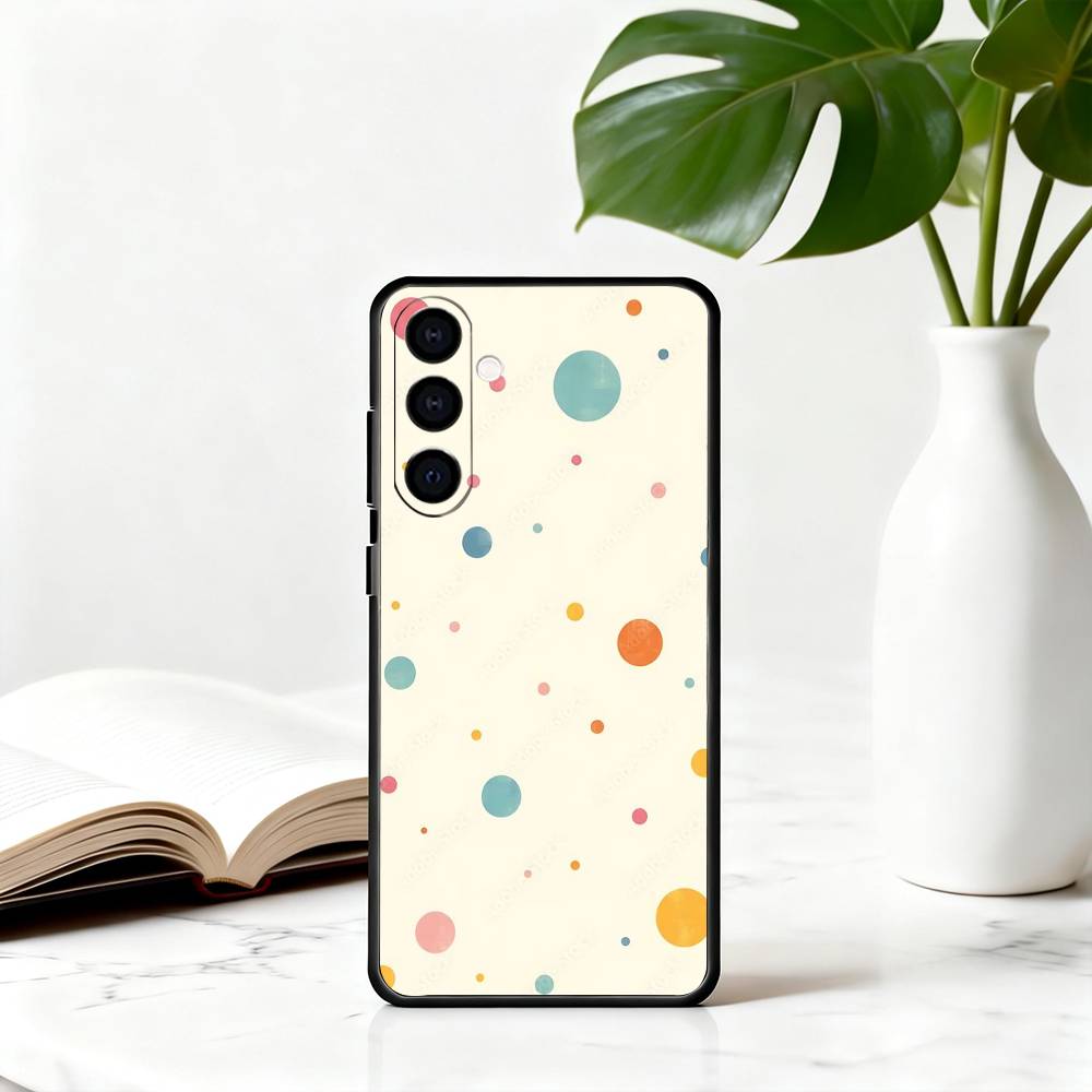 DOT P-Polka Pattern Phone Case For Samsung Galaxy A73,A72,A71,A70,A53,A52,A51,Soft Silicone Black Cover