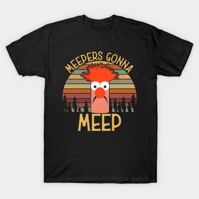 Asian Size Men Print T-shirt Meepers Gonna Meep No-Cut Heat Transfer Print Cotton Tshirt