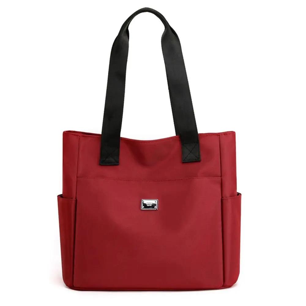 

Large Capacity Single Shoulder Bag Fashion Casual Texture Multi-Pocket Tote Bag for Women красный