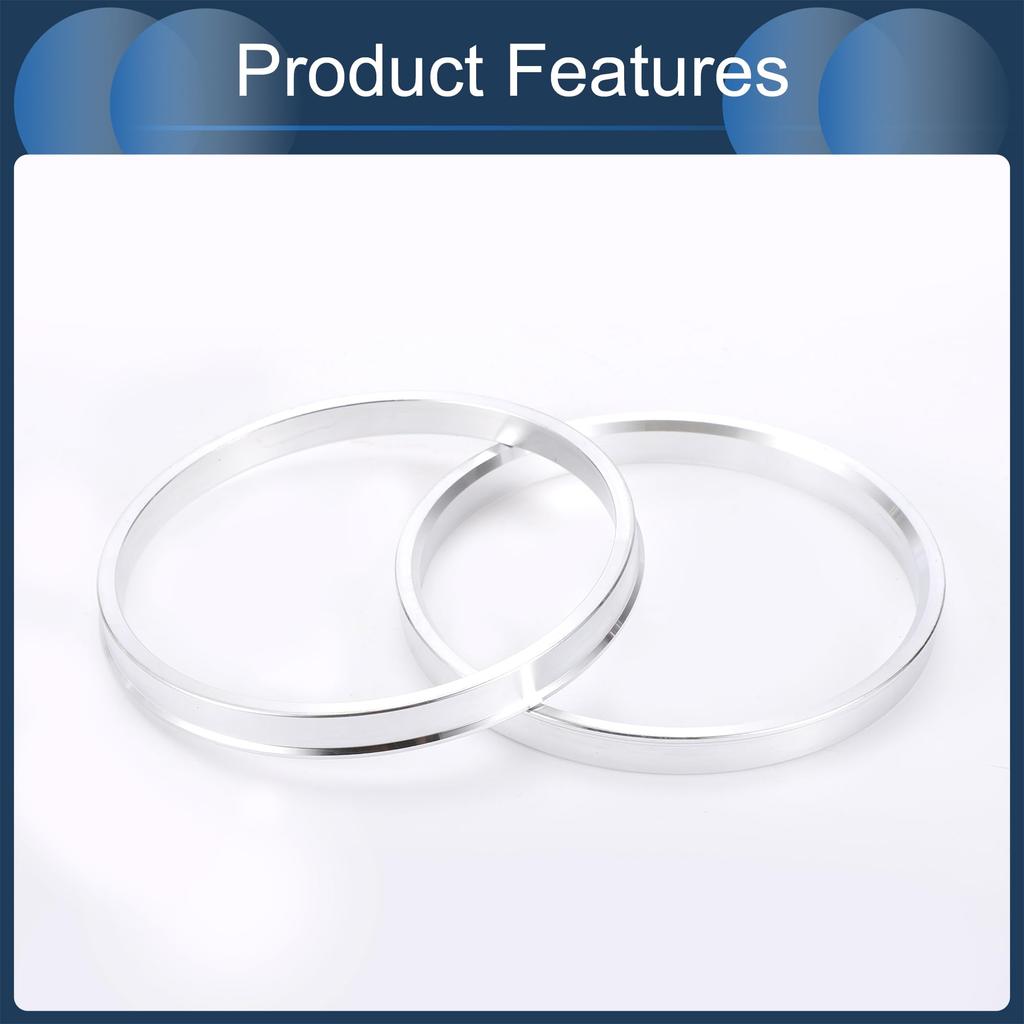INFINAUTO Navringar, 112 mm Ytterdiameter x 106,1 mm Innerdiameter, Aluminiumlegering, Silverfärgade, 4 stycken