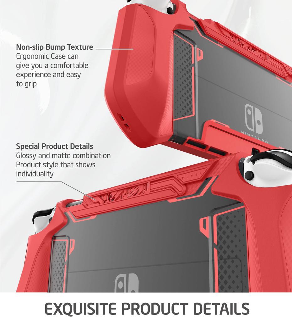 Чехол Mumba Nintendo Switch OLED 2021, органическая модель EL, защитный чехол TPU Grip, совместим с Nintendo Switch OLED и контроллером