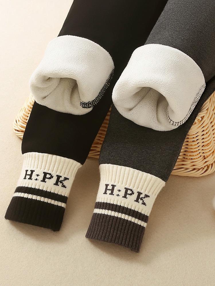 Girls' Fleece-Lined Leggings: Stylish Cotton Pants for Autumn & Winter - Wear Outside, Soft Velvet, Cozy Warmth