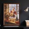 Full Drill Diamond Art Kit Christmas Santa DIY Rhinestone Painting Canvas Creative Handmade Gift Winter Holiday Decor for Dog Lovers