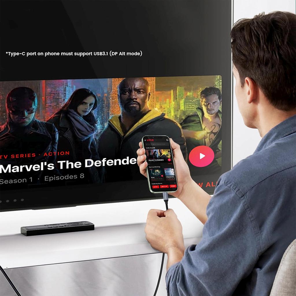 Kabel USB-C auf HDMI 4K 60Hz 1,8m - schwarz