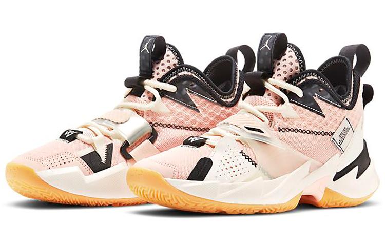 Jordan Why Not Zer0.3 Slip Resistant Cushioning Abrasion Resistant Mid top Children's Basketball Shoes Coral Powder CD5804-600
