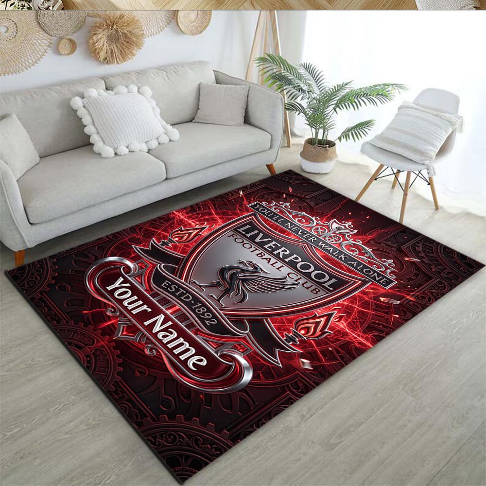 Liverpool Fc Customized Name Area Rug Suitable For Outdoor Balcony Hallway Foyer Antislip Carpet Decorate Offices Perfect Birthdaychristmas Gift Idea