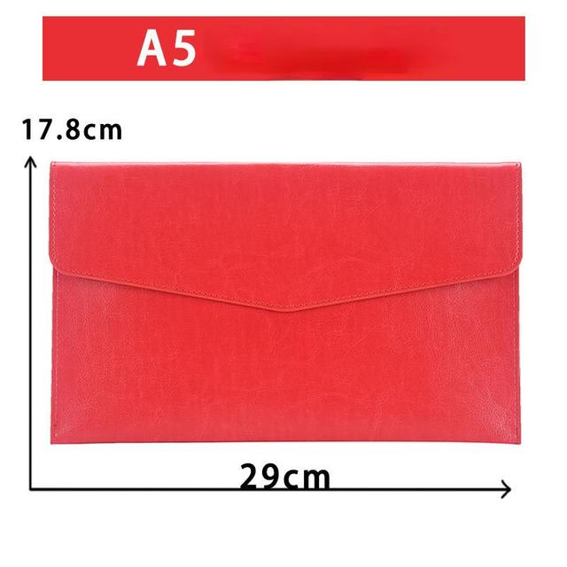 A6 A5 A4 Leather File Folder Data Package Document Bag Fashion Briefcase Data Contract Bill File Bag School Office Supplies