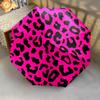 1pc Colorful Leopard Print Pattern Umbrella Portable Folding Umbrella Iron Frame Hole Bone Structure Outdoor Home Umbrella