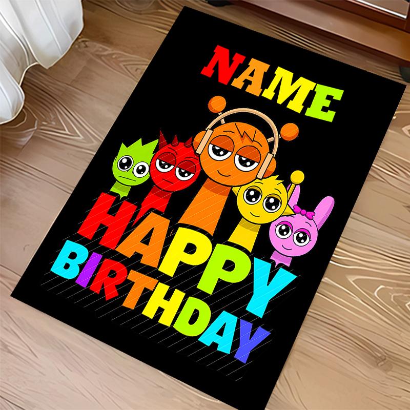 Custom personalization Sprunki themed Print Area Rug - Soft, Washable Non-Slip Indoor Mat,Living Room,Home&Office Decorative Rug