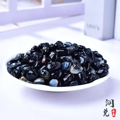 Natürliche schwarze Achat-Kristallsteine für Aquarien und Blumentopfdekorationen