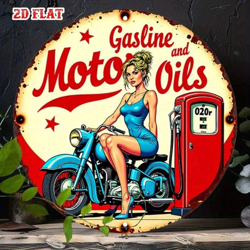 

Vintage Metal Pin Up Girl Poster Garage Wall Decor