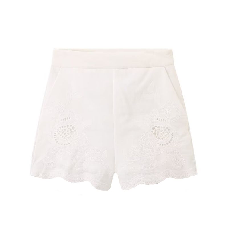 

Kaslead Новое поступление Женская одежда Модный стиль Стильный Простой и Универсальный Повседневный Кружевной Прямой Шорты 2731242 Milky White L