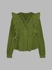 2026 Autumn Women's Casual Lace Patchwork Ruffle Long Sleeve Top